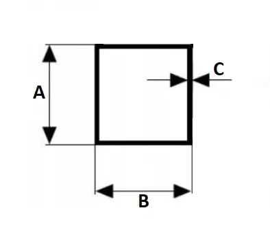 Hliníková trubka čtvercová 40x40x4,0mm 1m PA38