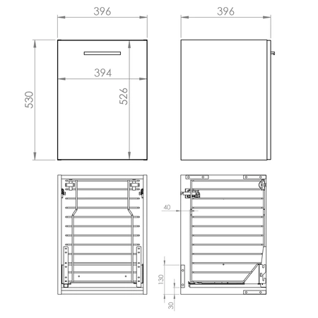 Elitní komoda s nákladním košem Kwadro plus 40 černá 167652