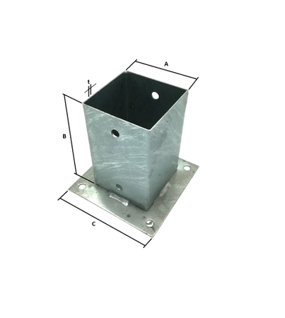 Plochá tyčová základna Simpson Strong-Tie, šroubovaná 91x91x150mm 4959001