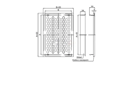 Dospel kovová nástěnná větrací mřížka D/TKM 140x140/N 007-1822