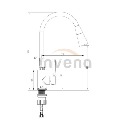 Dřezová baterie Invena Pogo černá BZ-80-L04