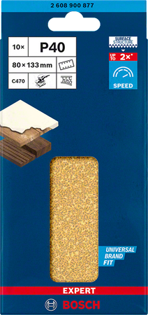 Brusný papír Bosch pro vibrační brusky 80x33mm G40 2608900877