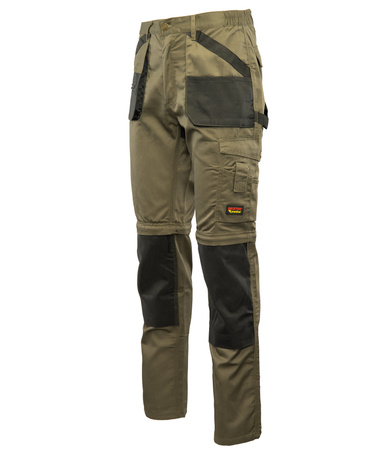 Polstar Brixton Praktické khaki kalhoty do pasu, odepínací nohavice, velikost 54