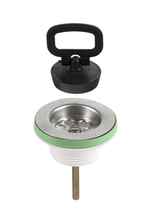 Diamantová výpusť se zátkou pro umyvadlo/dřez 1 1/2" z plastu WJ.107
