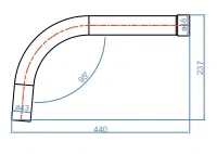 Inter Sano spodní zapuštěné koleno, střední, 43mm
