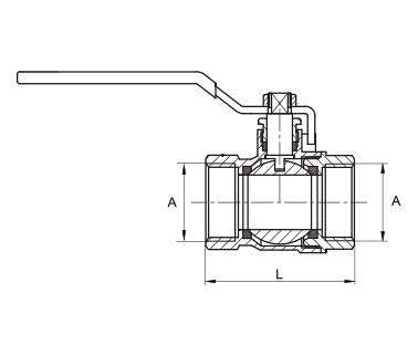 Kulový ventil Diamond Standard s 2" ucpávkou Art.2400-50