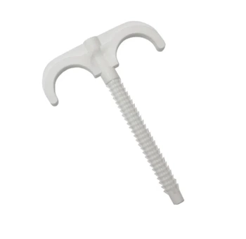 Dvojitý podlahový hák Aquer, bílý, 100 kusů