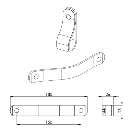 Elitní černá kožená rukojeť 168407