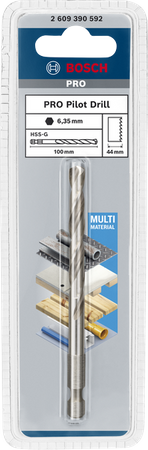 Středová vrtačka Bosch PRO Pilot Drill Bit HSS-G 6,35x100mm 2609390592