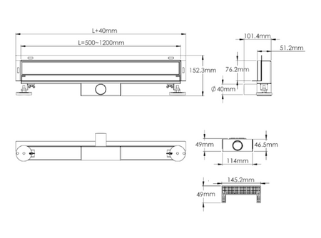 Sea-Horse lineární stěnová drenáž 2v1 80cm OL-C01-80