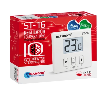 Diamantový bezdrátový 24hodinový regulátor teploty ST-16