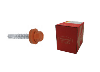 Screw-Met samovrtný šroub s EPDM podložkou pro připevnění plechů k dřevěnému podkladu RAL8004 4,8x55mm 200ks WFD-48055-8004