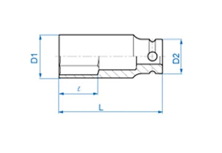 King Tony dlouhá 6bodová narážecí násada 1/2" 10x80mm 443510M