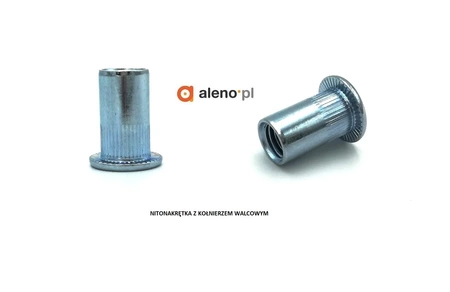 Rýhovaná nýtovací matice s válcovým nákružkem AN 315 M10 se sníženým kónickým nákružkem AN 320 M10