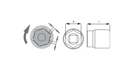 Nárazová hlavice Proline šestihranná 1/2" 10mm 18410