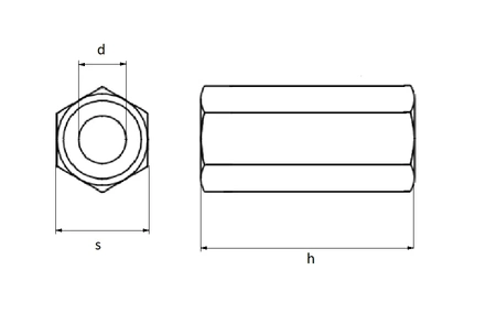 Distanční matice M10x30 pozink