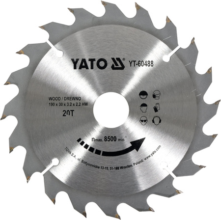 Čepel Yato Widia 190x20Tx30mm na dřevo YT-60488