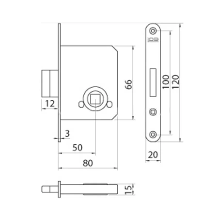 Univerzální spořicí zadlabací zámek, velký, žlutý, zinkový ZW-LE-050