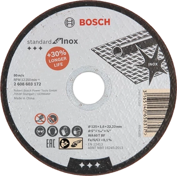 Přímý řezný kotouč Bosch Standard pro Inox-Rapido 125x1,6x22,23mm 2608603172