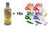 Melt set, tekutý čistič odtoků, 750 ml + 15 párů upířích rukavic, velikost XL