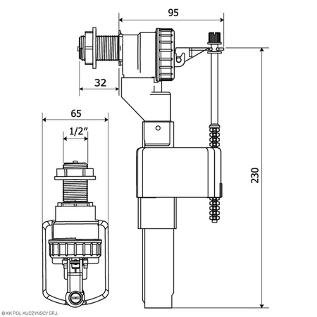 KK Pol 1/2" boční plnicí ventil ZN2/105