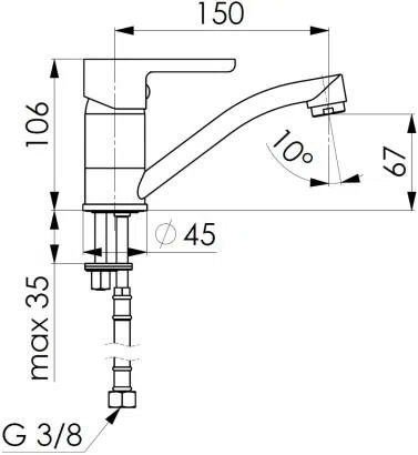 KFA Armatura Sodalit stojánková umyvadlová baterie 5542-915-00