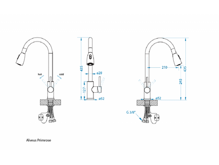 Alveus stojánková dřezová baterie Primrose satin 1148261