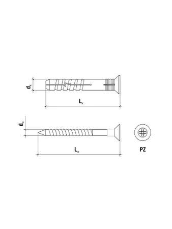 Šroubovací hmoždinka pro rychlou instalaci SM Nylon 6x60mm 200 kusů SM-06060