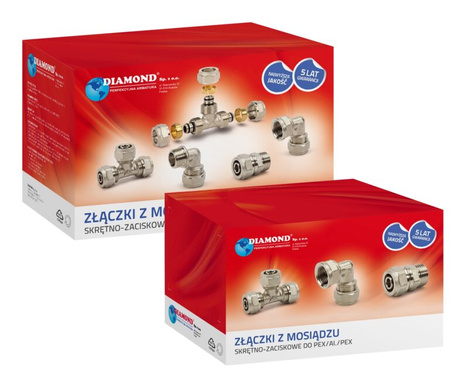 Diamantový konektor ZŁ-DZ PEX-AL-PEX vnitřní závit 25x1" mosaz FTN-002.1x25.ZŁ-DZ