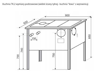 Hydro-Vacuum Eco design TK2 kuchyně na uhlí 6,5kW levá verze 1902003403010000