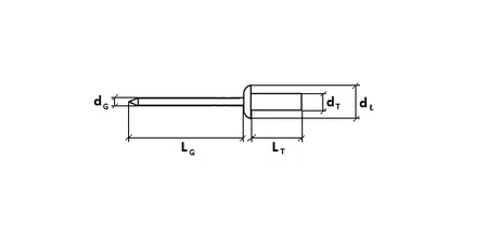 Ocelový trhací nýt s plochou hlavou BK 4x10mm