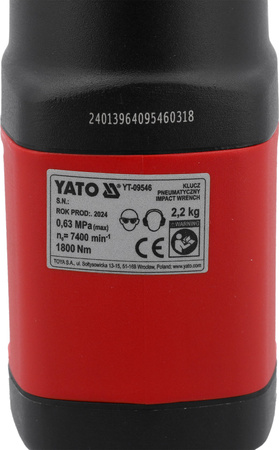Pneumatický utahovák Yato 1/2" 1800NM kompozit YT-09546