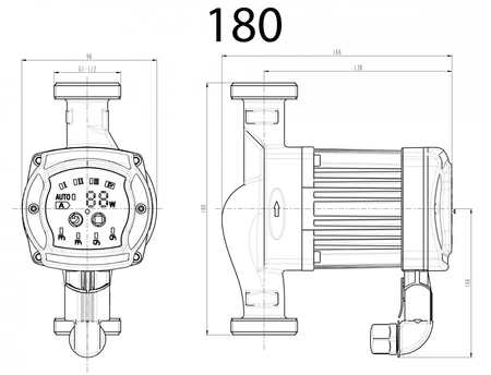 Diamantové elektronické oběhové čerpadlo pro ústřední vytápění šetřící energii NEWRS25/60EL/180mm ART.5N-180