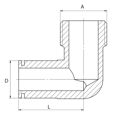 Diamantové půlhranné kování 3/4" mosaz ART.47K-20X20