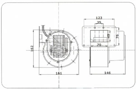 Dmychadlový ventilátor Ewmar-Ness RV-14R s klapkou