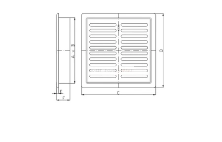 Větrací mřížka Dospel se žaluziemi D/TKZ 140 007-1568