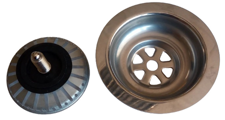 8cm dřezová zátka s velkým kovovým sítkem