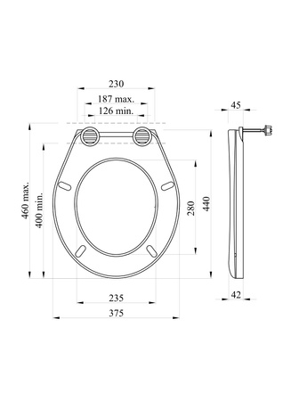 Antibakteriální záchodové prkénko Inter Sano Arizona z duroplastu