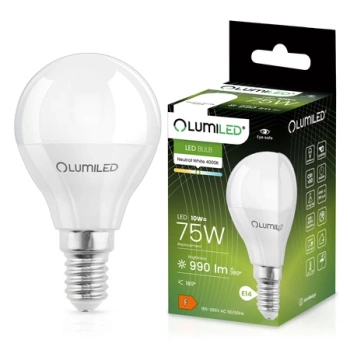 Lumiled led žárovka E14 koule 10W 4000K přírodní barva LEDZARMI053A