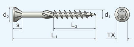 Arvex nerezový vrut na terasu 4,5x60mm 200 kusů WTR 4,5/60 C2