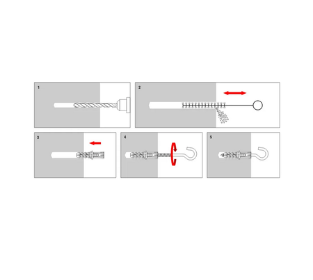 Šroubová rozšiřovací zástrčka s poloplným háčkem 10x50mm 100 kusů WX-10