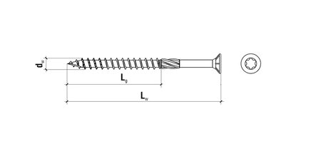 Screw-Met stavební šroub KMWHT 6x120mm se zápustnou hlavou a torx hlavicí 1 kus KMWHT-60120